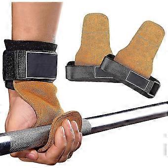 Leather Lifting Straps Padded Weight Lifting Straps Fast Grip Power Pulling Aids Strength Training Lifting Grips Hand Straps Heavy Duty Deadlift Strap