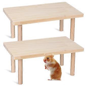 2 stks Houten Hamster Platform Speelgoed Creatieve Speelplatforms voor Hamsterkooi