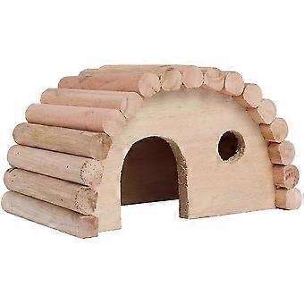 Houten hamsterhuisje, houten huisje geschikt voor hamsters of gerbils, schuilplaats voor kleine dieren, hamsternest