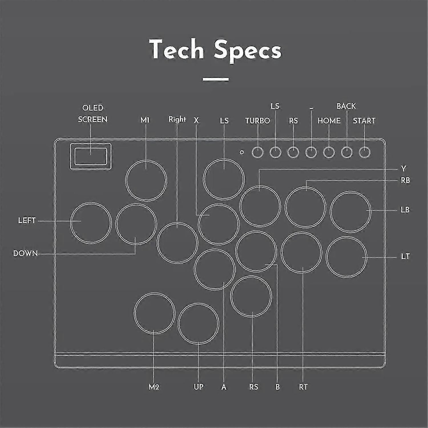 16Keys All-Button Arcade Stick Controller with Turbo & Custom RGB