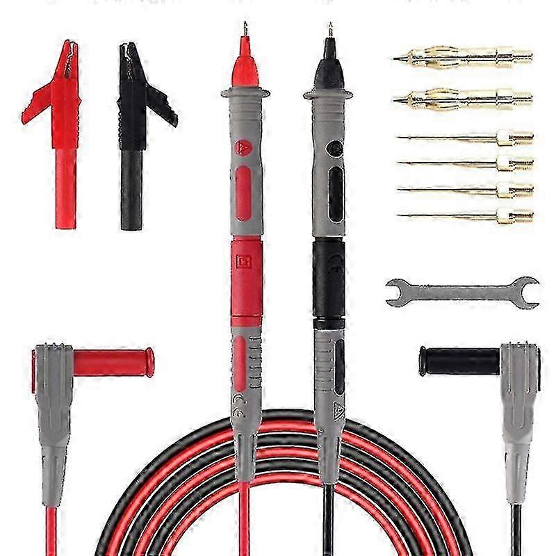 15pcs Multimeter Test Extension Cord Probes Needle Lead Set Threaded Interface Replaceable Probe Wi