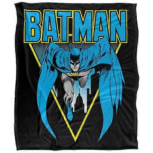 Batman Leaping Over Gotham Soft Touch Blanket