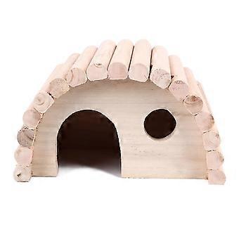 Maison en bois de hamster Forme d’arche mignonne Chaud Sûr Robuste Cochon d’Inde Maison en bois pour hamsters Gerbilles Rats Petits animaux