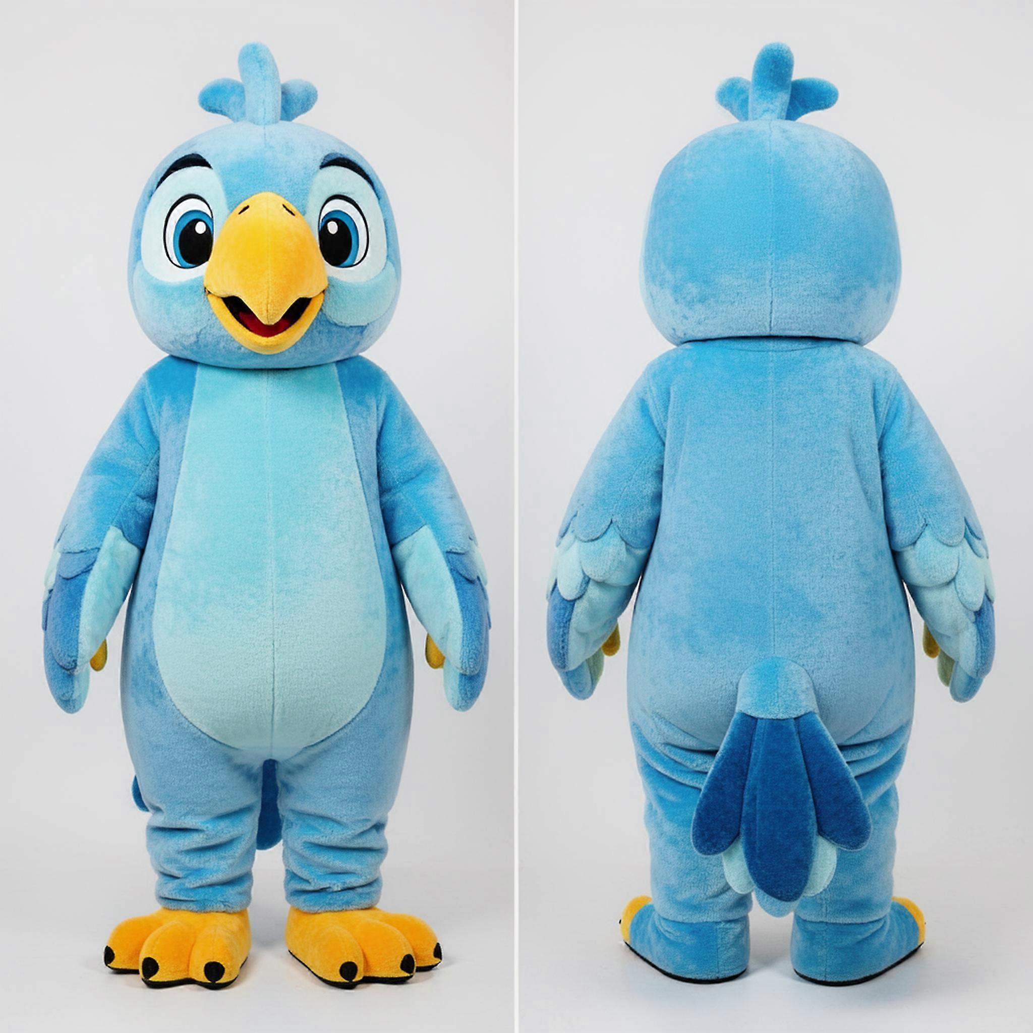 MASTICOT Sky Blue Velvety Parrot Mascot