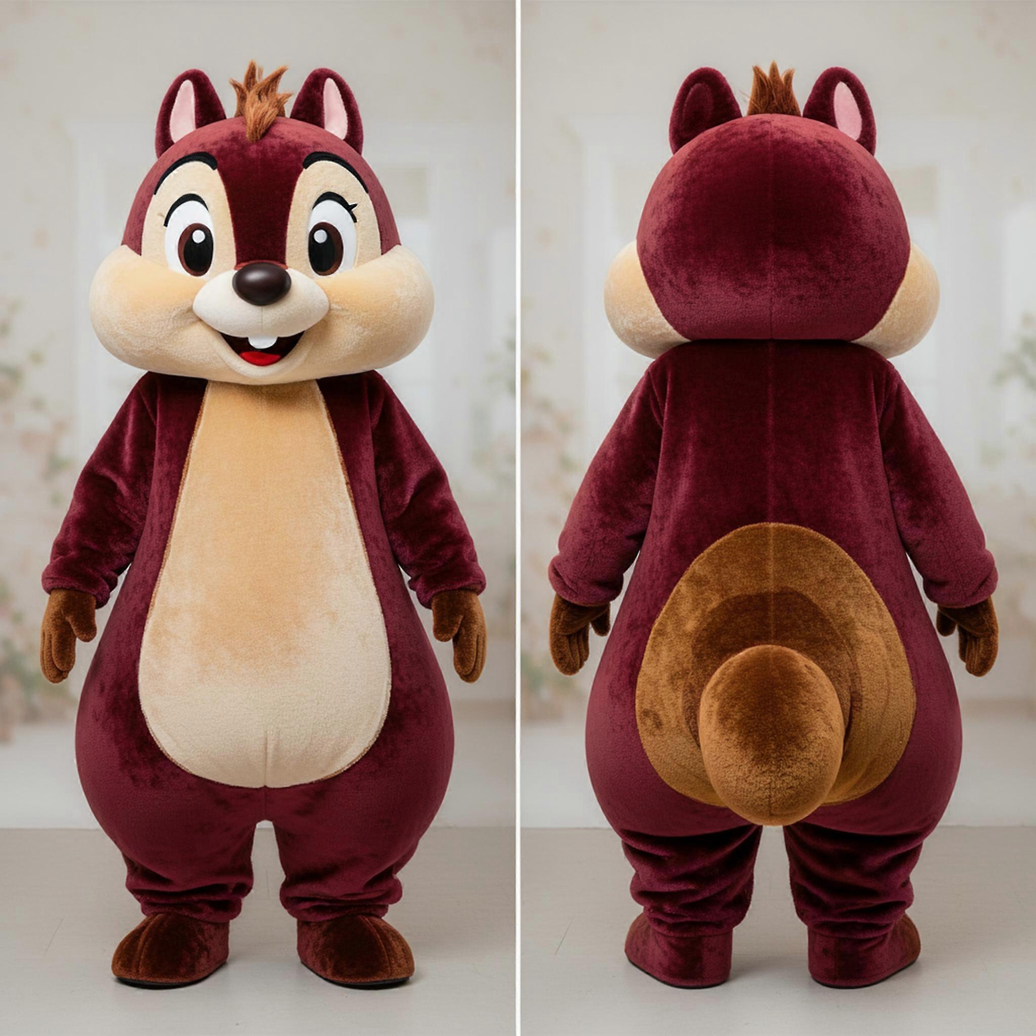 MASTICOT Maroon Cuddly Chipmunk Mascot