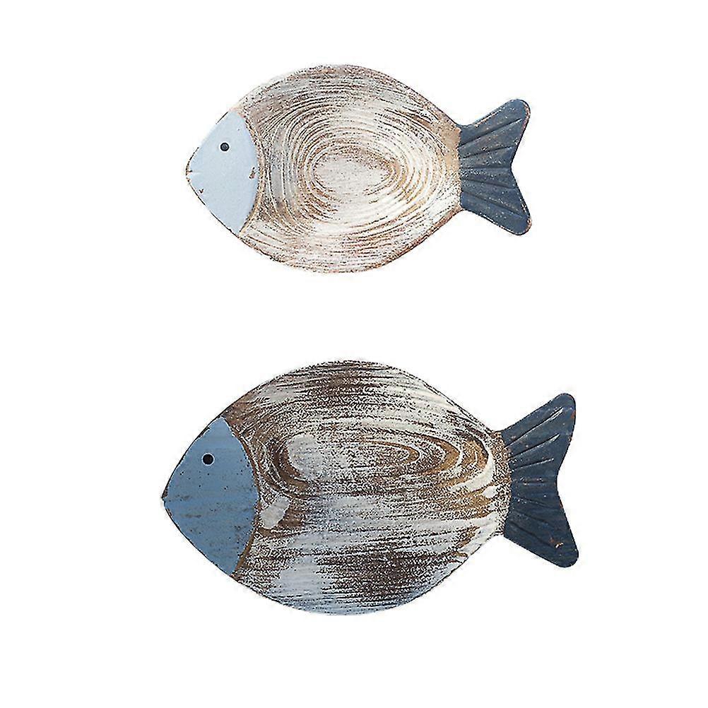Solid Wood Fish Wall Hanging Beach Theme Decor