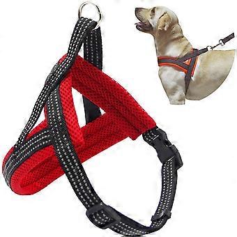Adjustable Harness Leash for Dogs, 4 Sizes Available for Small, Medium and Large Dogs (L, Red)
