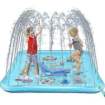 67 Inch Square Kids Splash Pad, Inflatable Outdoor Sprinkler Wading Pool, Eco-Friendly PVC, Adjustable Spray, ASTM & CPC Certified