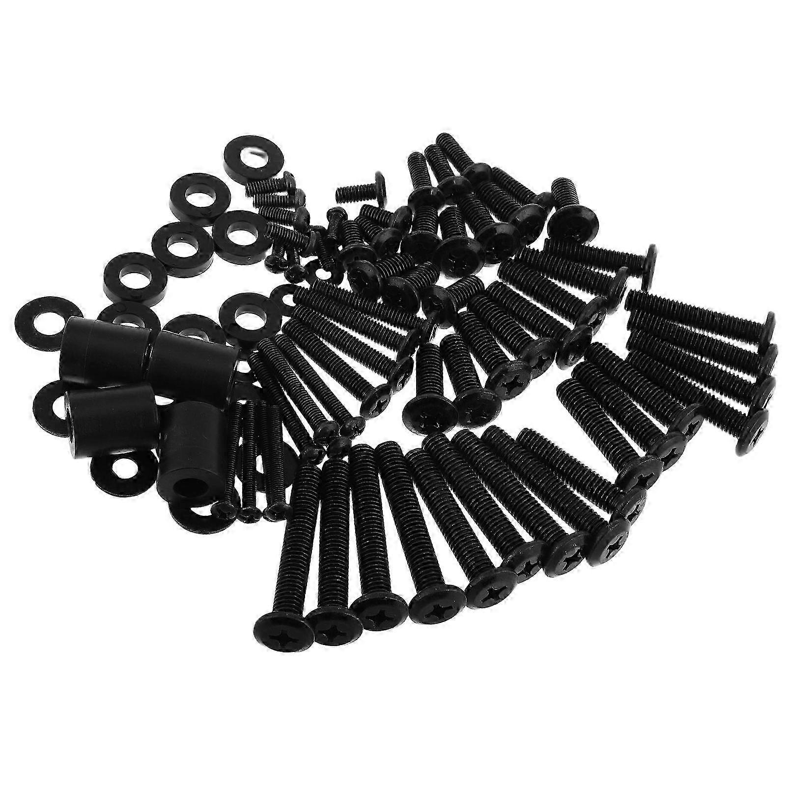 TV Wall Mount Screw Kit, Black, Complete Hardware, Compatible with Multiple TV Models