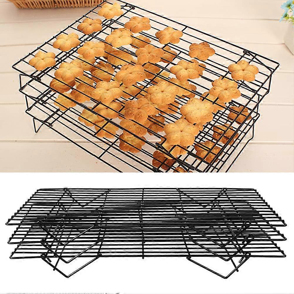 3 Tier Folding Cooling Rack for Baking, Stackable Space Saving Cake Stand with Easy Clean Surface