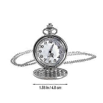 Vintage Pocket Watch Unisex Quartz Watch With Necklace Chain Mechanical Pocket Watch compatible with Men Women Gift (White) MMD