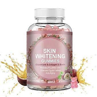 Skin Beauty Vegan Gummies with L-Glutathione Collagen Peptides Hyaluronic Acid Biotin Zinc Vitamin C & E, Adult Daily Nutritional Supplement, 60 Gummi