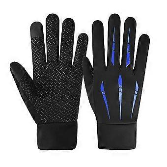 Gants de moto d’hiver pour hommes Gants de cyclisme d’hiver coupe-vent à écran tactile pour la conduite de moto en plein air BlueYMQX)