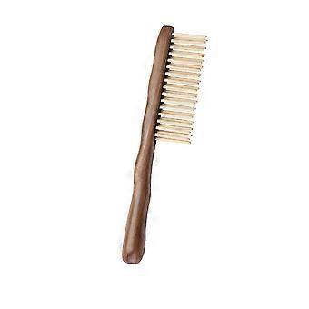 Pettine per capelli in legno di sandalo naturale, con doppia fila di denti, antistatico, districante, massaggiante per il cuoio capelluto, con impugnatura comoda, 20,5x4,5x4,5 cm, 1 pezzo
