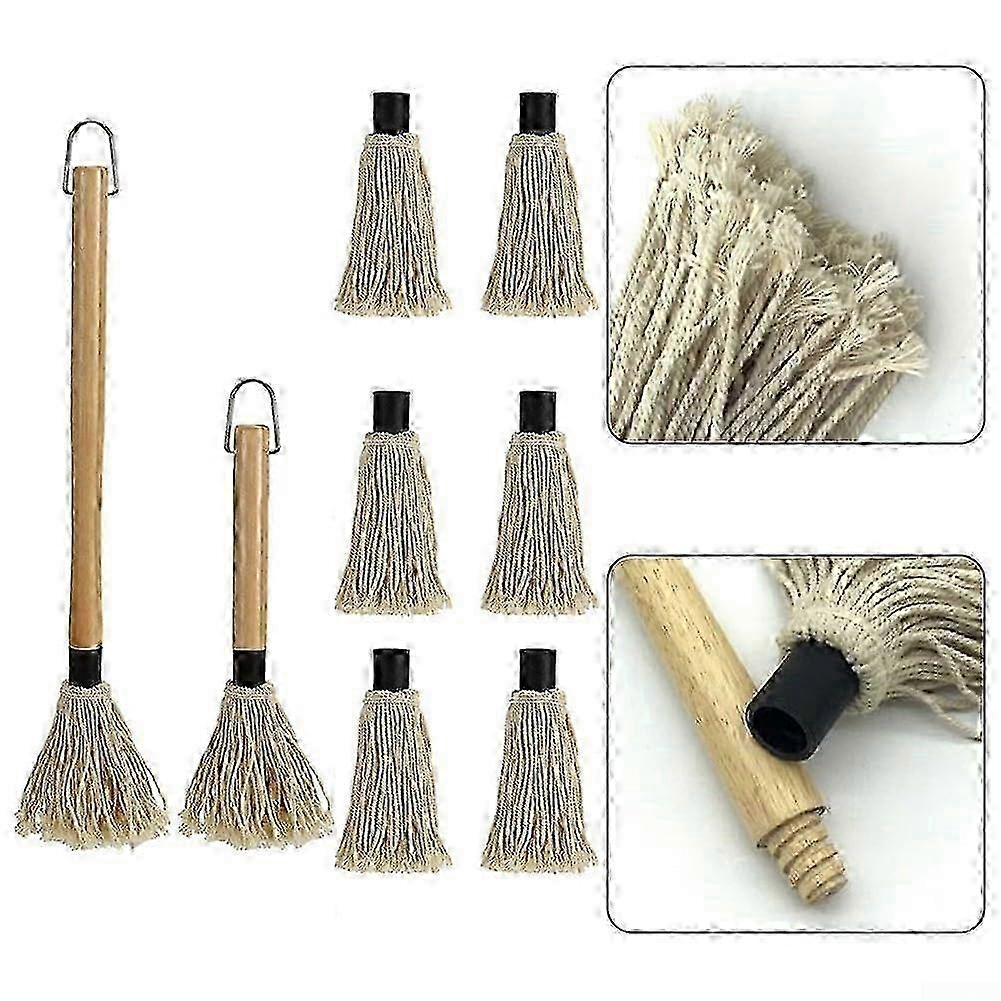 Silicone Basting Mop compatible with BBQ, 18-Inch Length with Interchangeable Heads