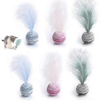 6pcs Foam Ball Cat Interactive Toy Balls For Cat Texture Cat Colorful Balls With Bell Plush Cat Ball-brnv