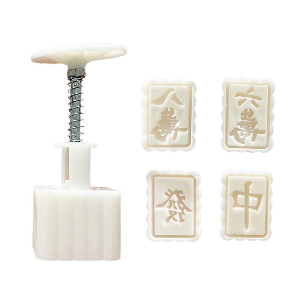 50g Rectangular Mahjong Shape Chinese Word PP Mung Bean Cake Mooncake Moulds