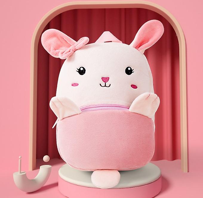 (أرنب) حقيبة ظهر للأطفال حقيبة مدرسية للأطفال الصغار لطيفة حقيبة حضانة تصميم الحيوانات القطيفة روضة أطفال مرحلة ما قبل المدرسة بنين بنات حقيبة ظهر