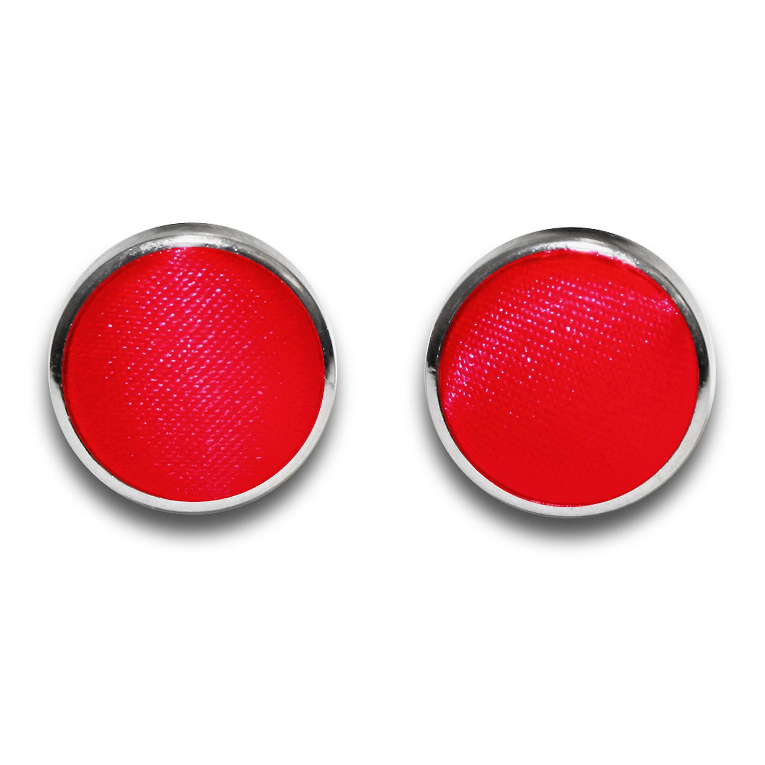 Red Plain Satin Cufflinks