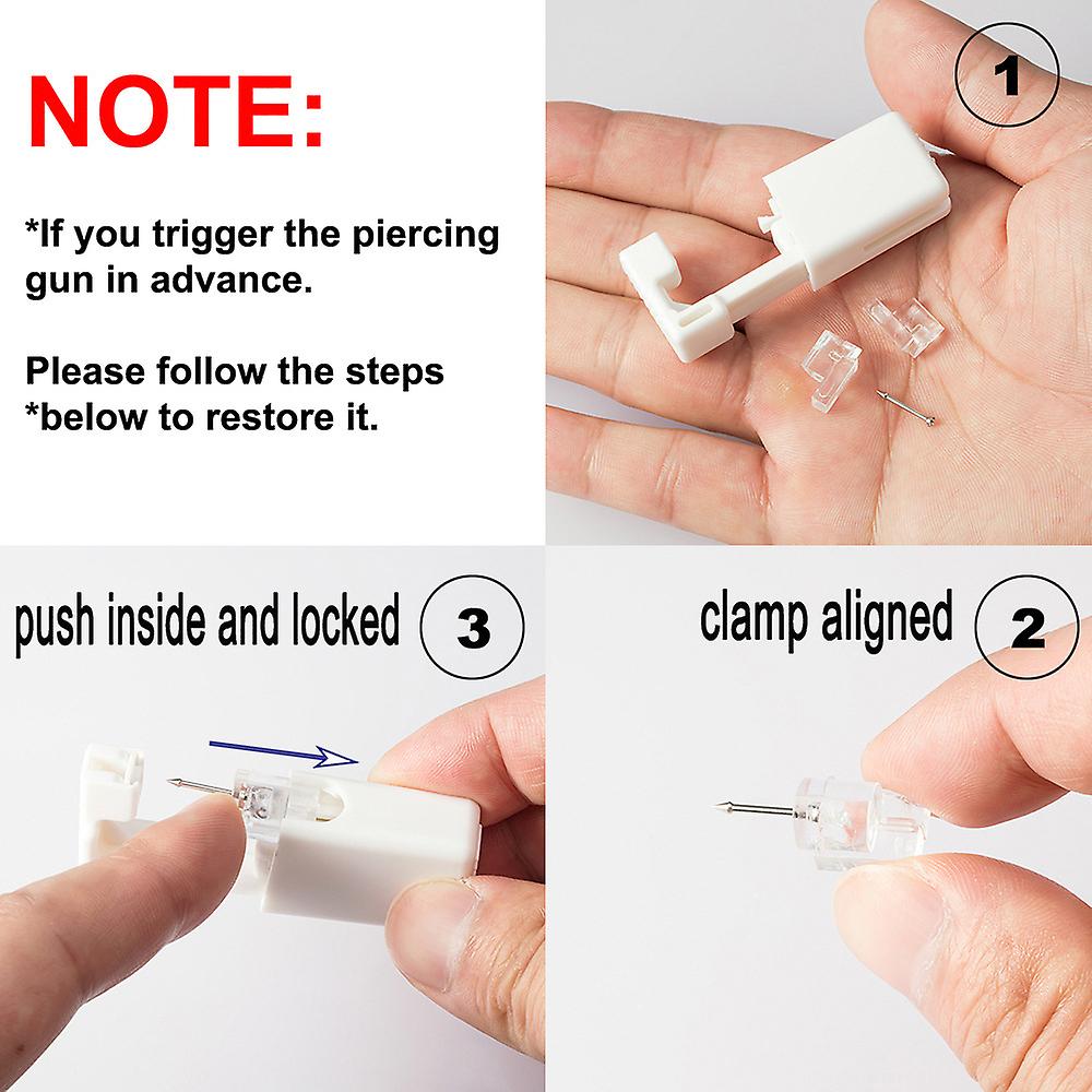 2er Set Nasenpiercing-Kit Mit 10 Gratis Studs – Sterile Einweg-Pistole Für Sichere Selbstanwendung