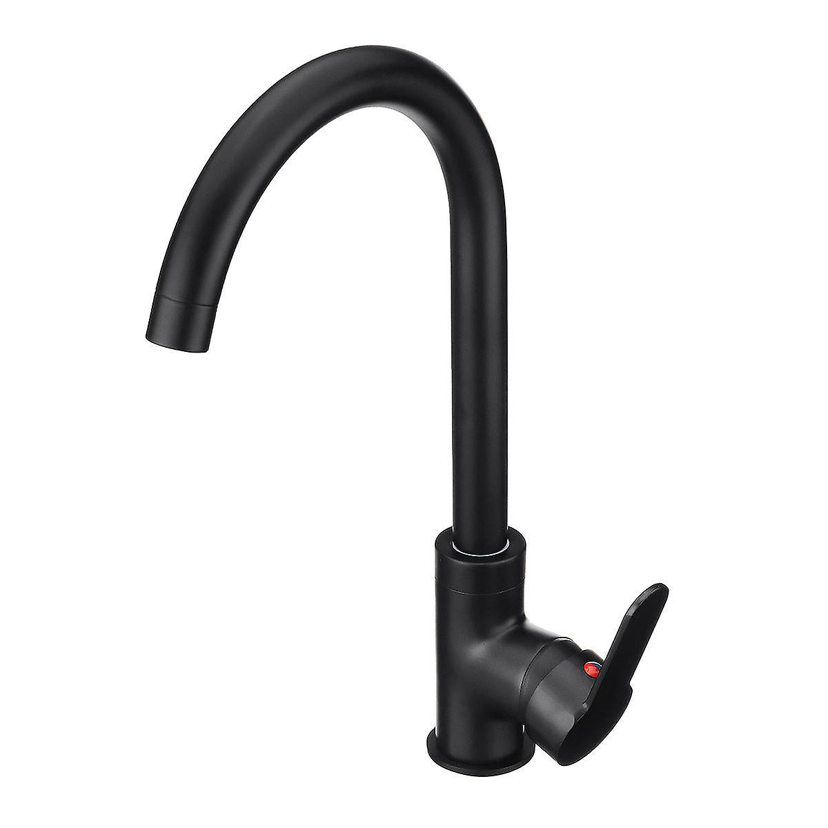 Black copper kitchen faucet 360 rotation single lever hot & cold water