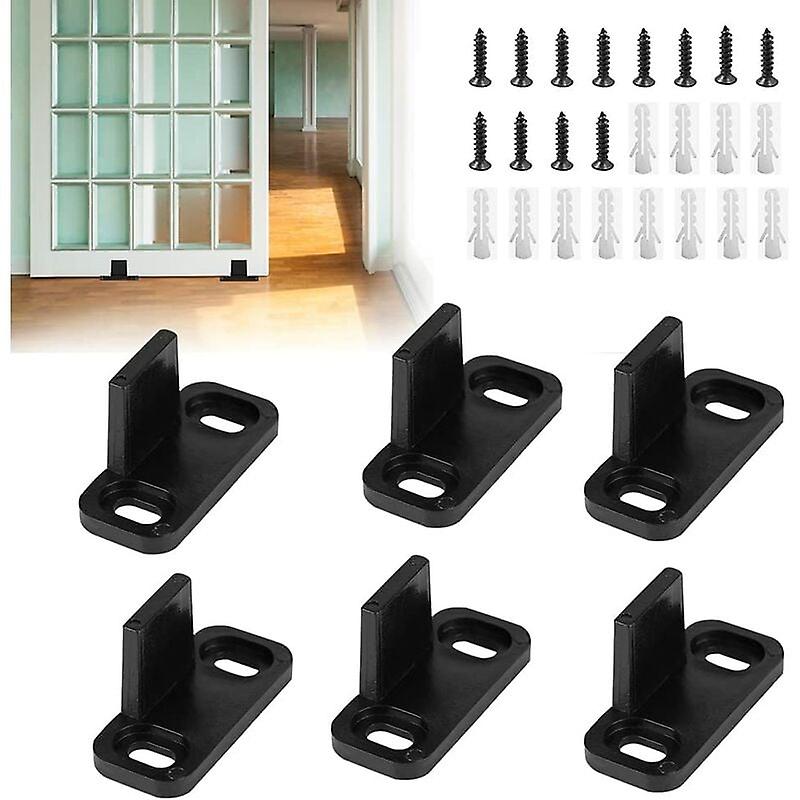 6 PCS Plastic Sliding Door Guide 452024mm Floor Sliding Door Guide Multifunctiona Heavy Duty Anti-noise Floor Guide with Screws for Sliding Doors Home