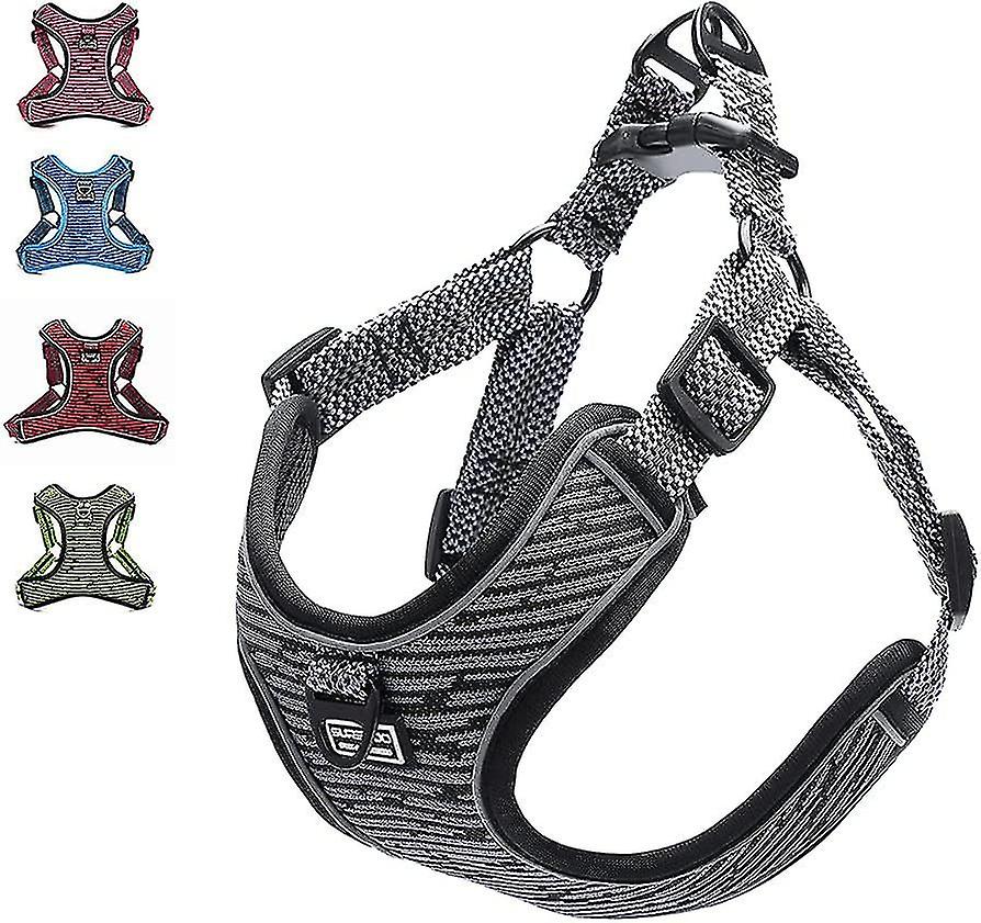 No Pull Dog Harness Adjustable Breathable Reflective Lightweight Pet Vest Harness Front Clip Soft Mesh Padded Escape Proof Easy Control For Outdoor Wa