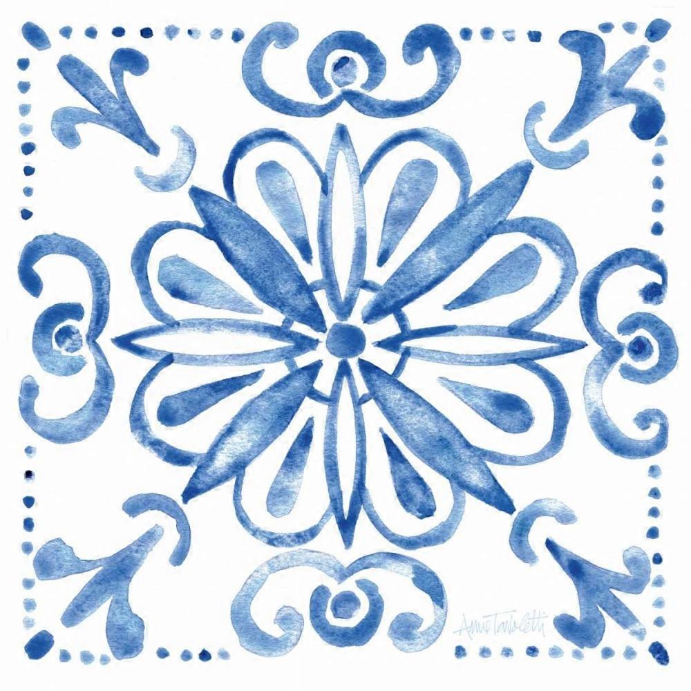Tile Stencil IV Blue Poster