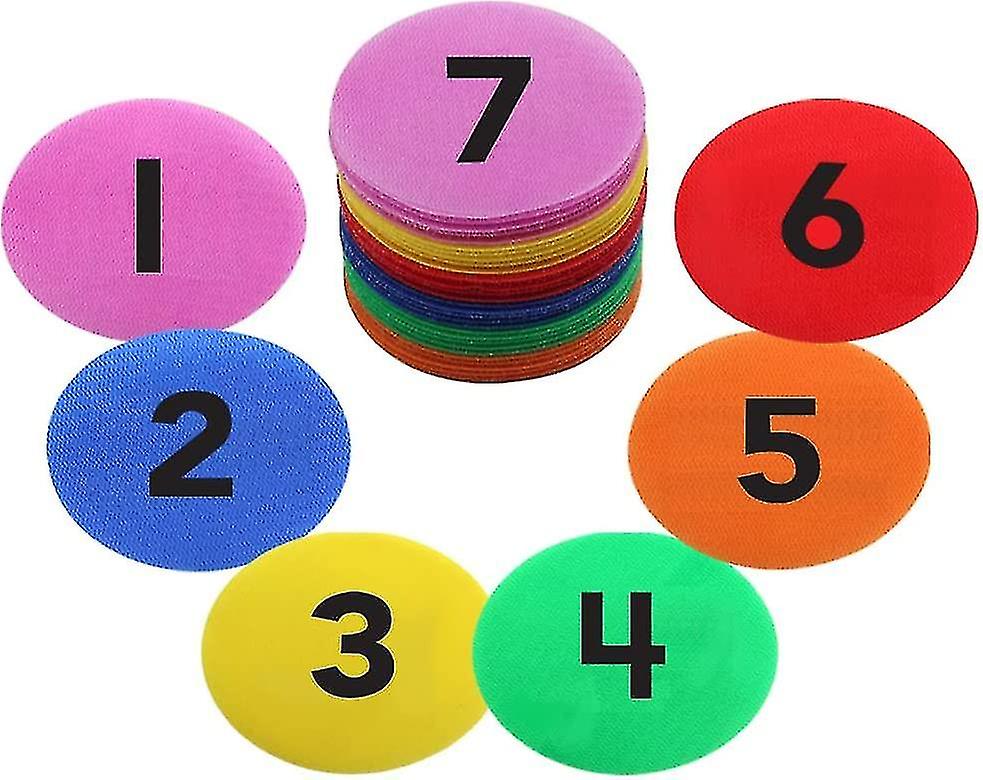 Number Line Wisdompro Line Up Floor Spots For Classroom, 4 Inch Line Up Floor Stickers Helpers, Colourful Numbered 1-32 Sticky Carpet Floor Spots Markers For School - 42 Pcs Floor Dots