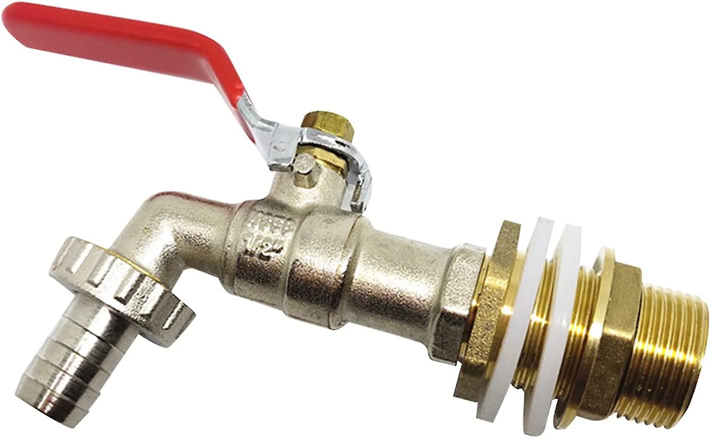 Faucet, Rainwater Catch Faucet 1/2" (13mm) Tank Adapter Faucet, IBC Drain Tank Adapter for Faucet, Brass Faucet for IBC (1pc)