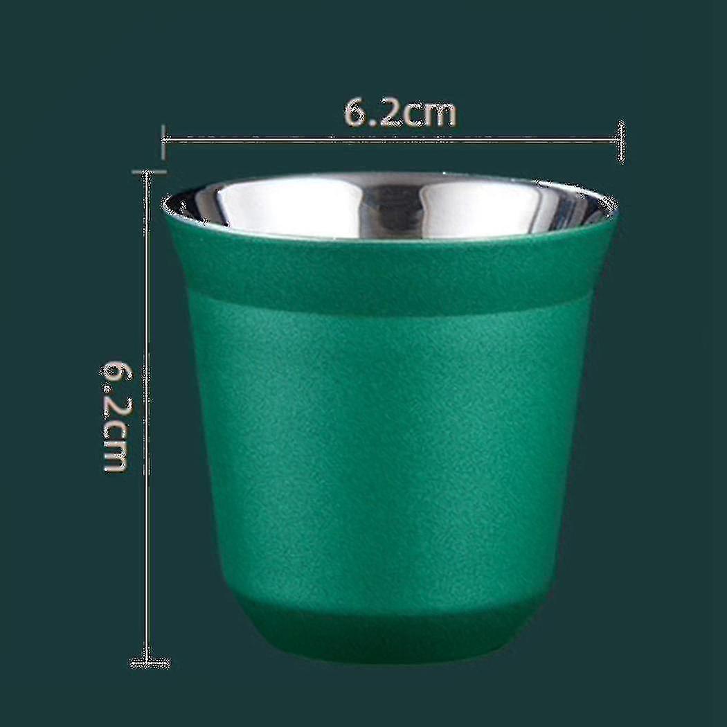 4x, 80ml Double Wall Stainless Steel Espresso Cup Insulation For Pixie Coffee Cup Capsule Shape Cof