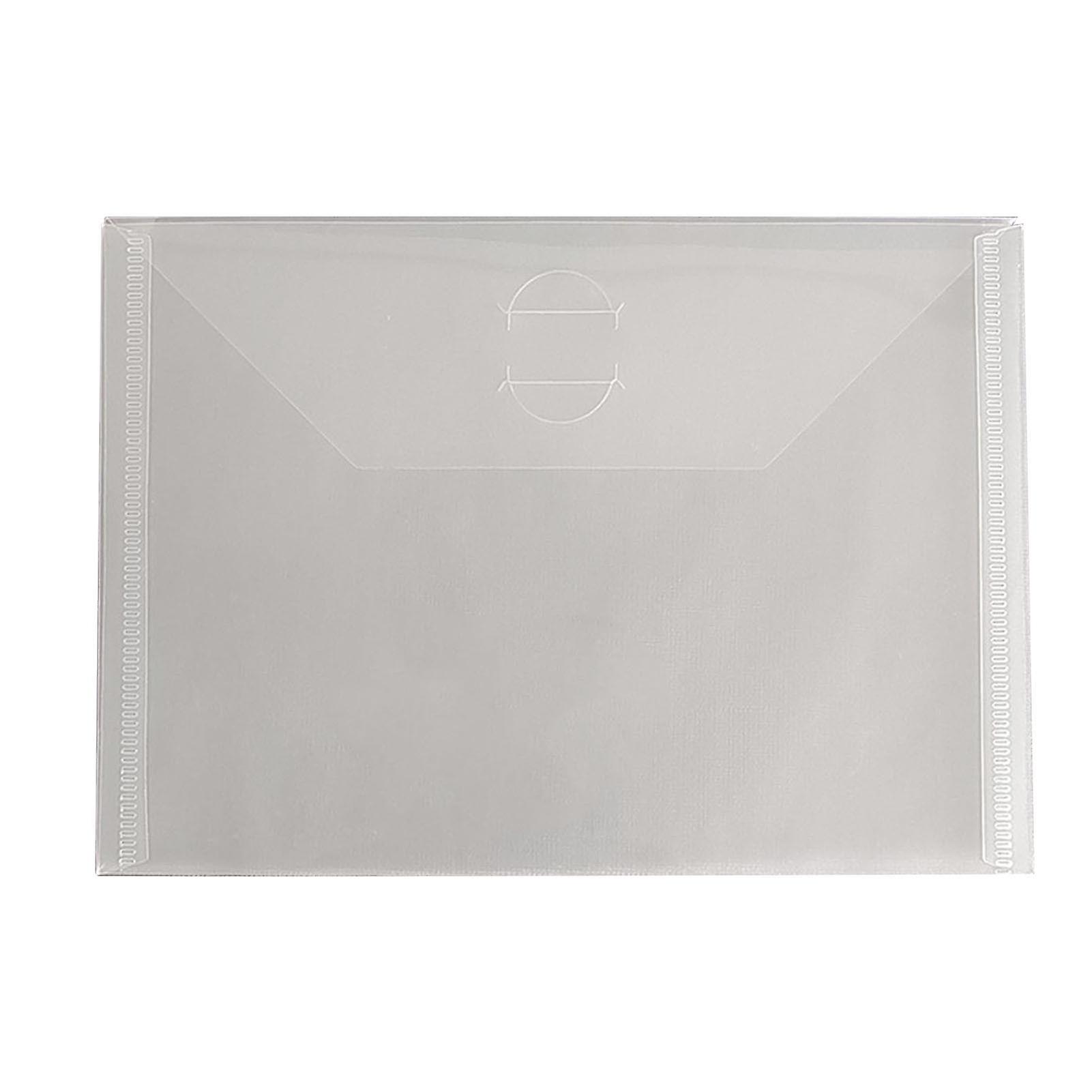 10pcs Plastic Reusable Clear Envelopes Portable Pencil Bag Information Bag For Letters Important Files Storage