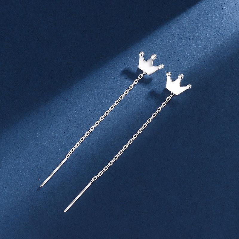 Women earring girl stud ear Drop Trend Silver Needle Star Line Tassel Drop Long Chain Piercing Strai