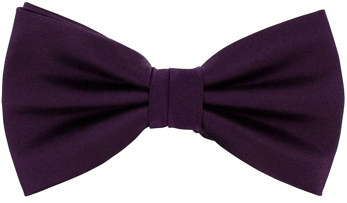 Michelsons of London Plain Silk Bow Tie - Purple