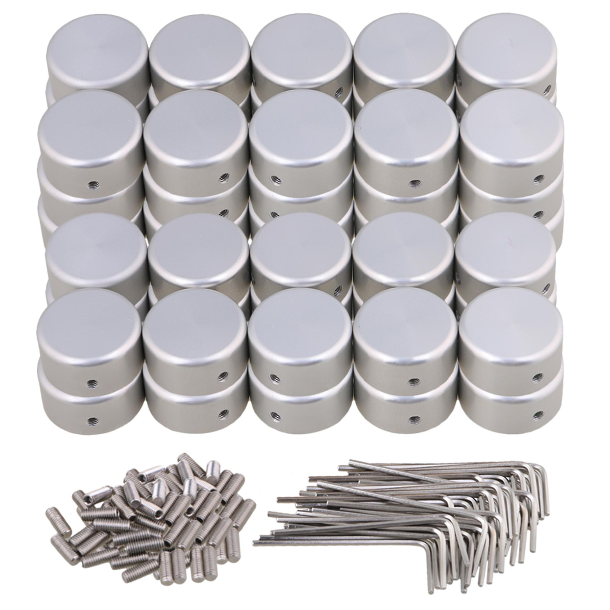 50pcs Silver Guitar Effects Accessories Stomp Switch Pedal Box Foot Cap