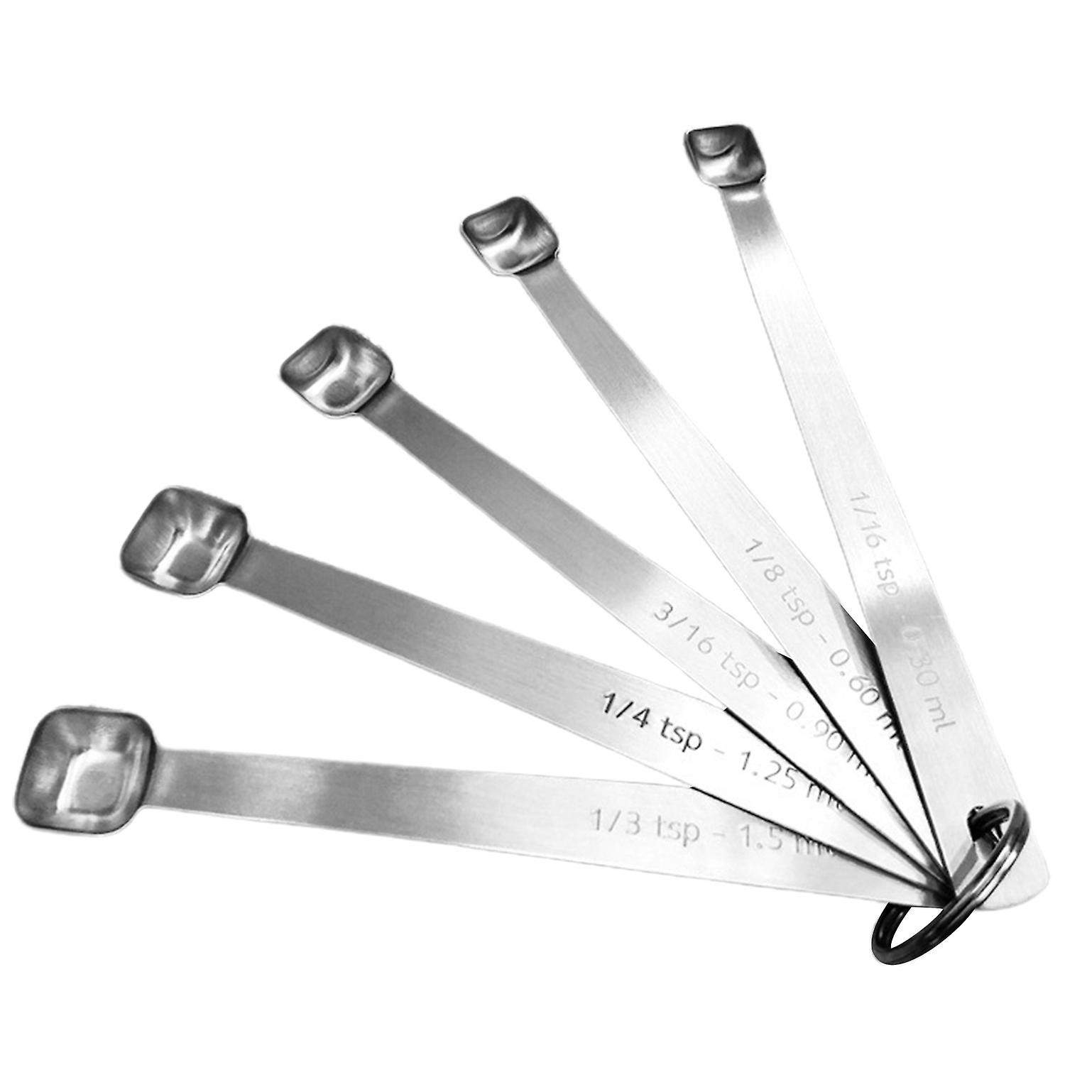 1 Set Measuring Spoon Polished Surface Rustproof High Precise Clear Scale Seasoning Spice Powder Tin