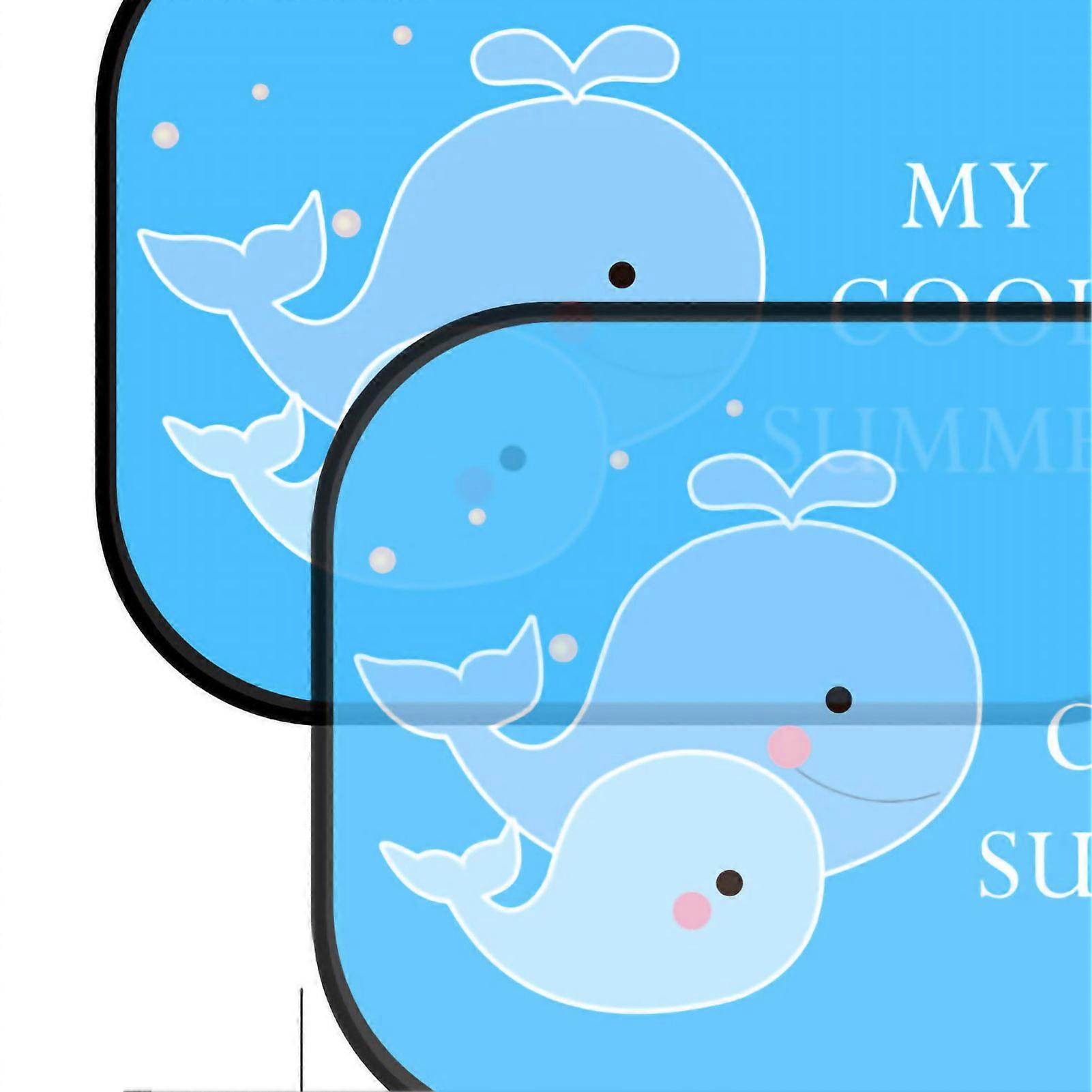 2pcs Electrostatic Adsorption Car Side Window Sun Shade Net Heat Insulation Net Mesh Shield UV Protection for Car Whale