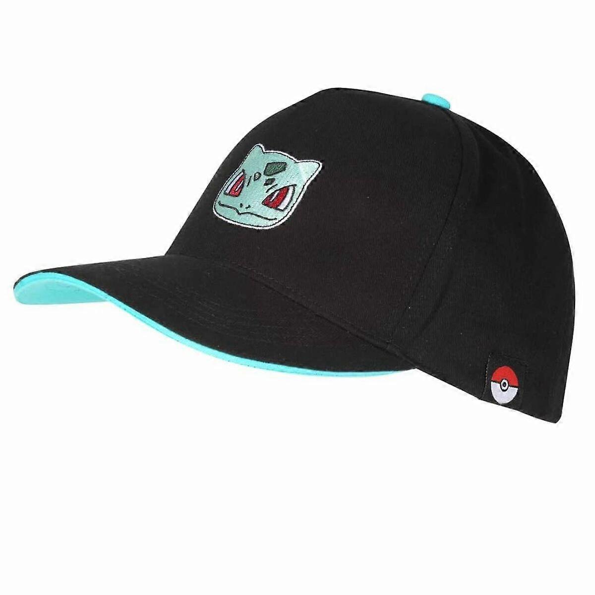 قبعة للجنسين Pokémon Bulbasaur Badge 58 سم أسود مقاس واحد