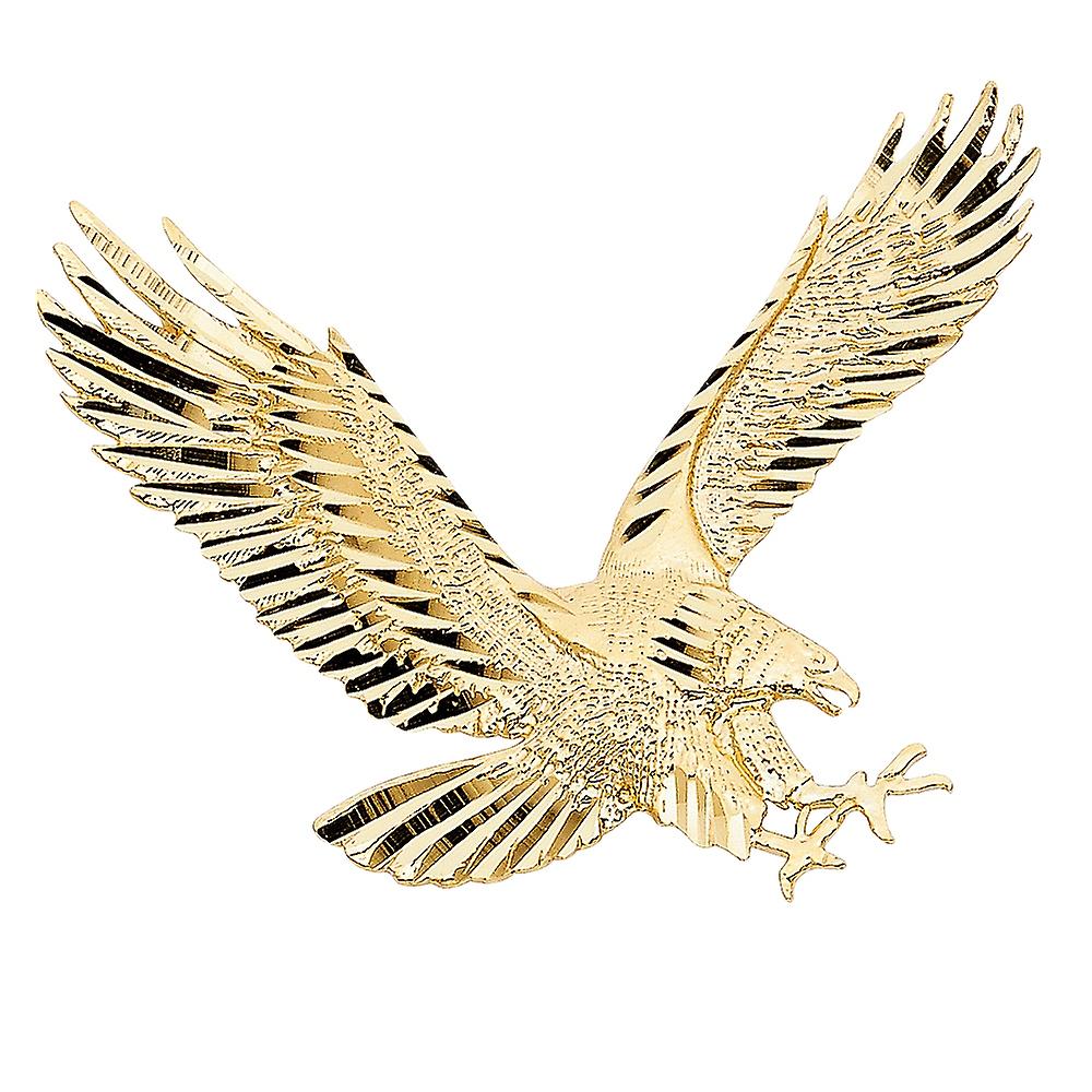 14Kイエローゴールドイーグルペンダントネックレス45x35mm-女性用ペンダント - 4.1グラム