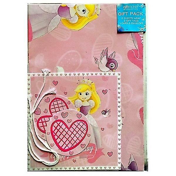 Giftmaker Princess Gift Wrap And Card Set (Pack of 5)