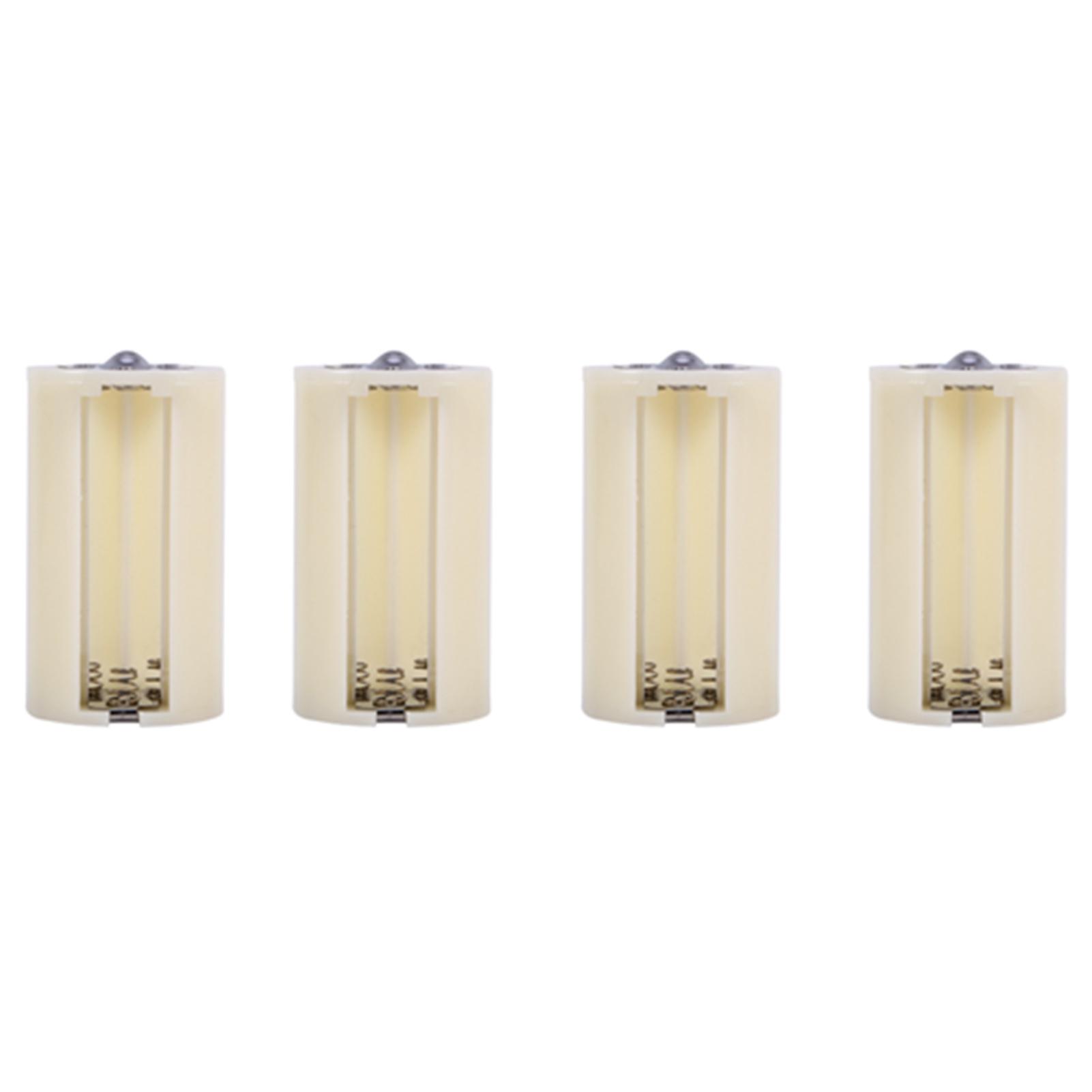 3 AA to D Size Battery Adapter Holder Case 4pcs Universal Parallel Battery Converter Box White Durable Plastic