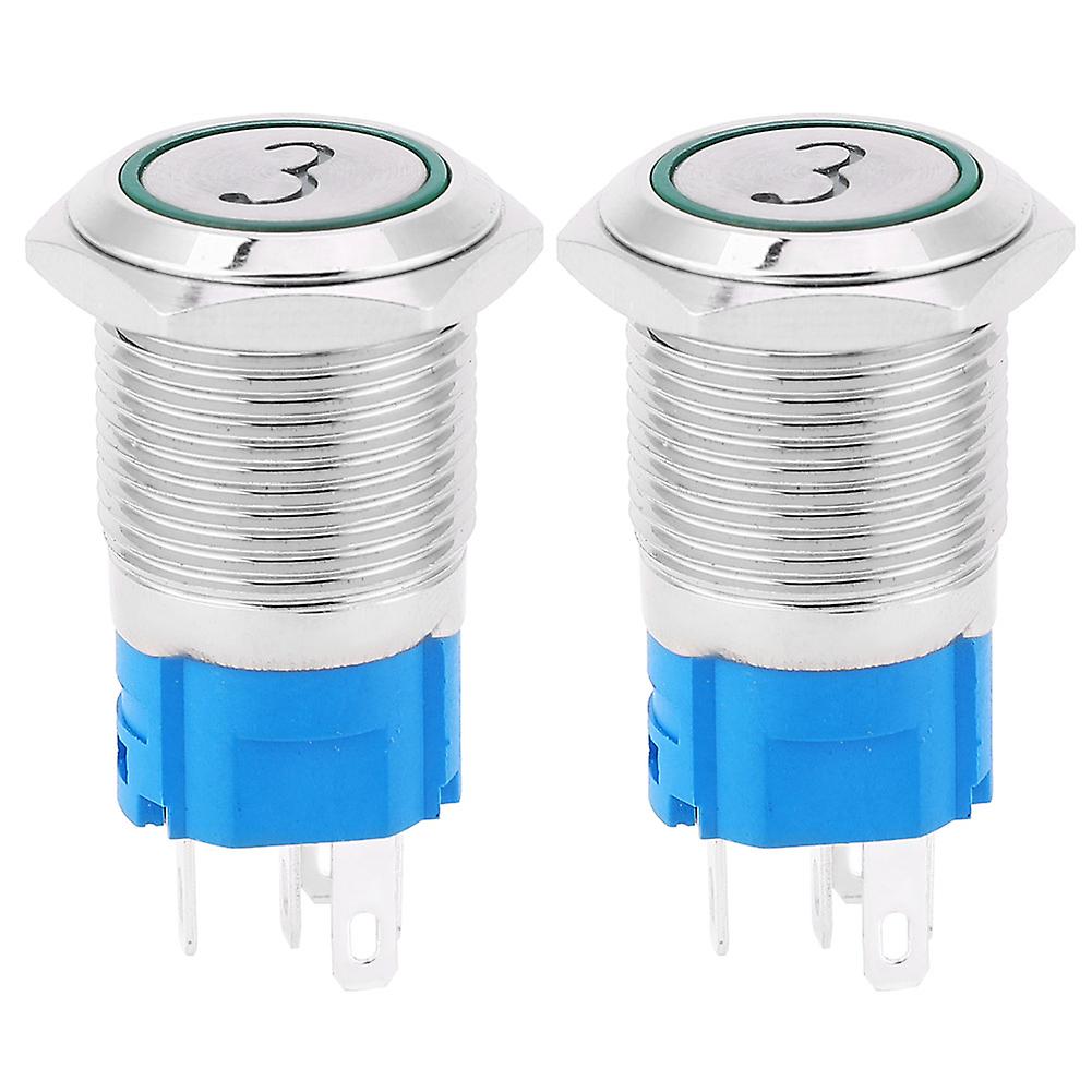 Metal push-button switch with LED lighting, momentary function