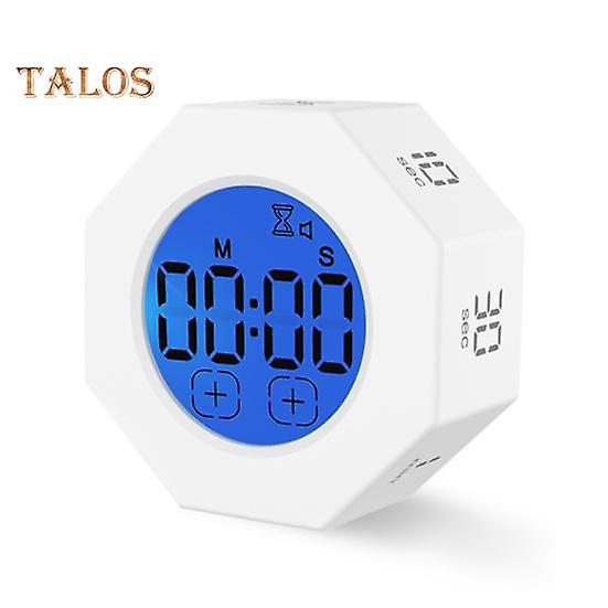 Mini Digital Timer Portable Octagon Touch Control LED Display Flipping Gravity Sensor Rechargeable Time Management Countdown Cooking Student
