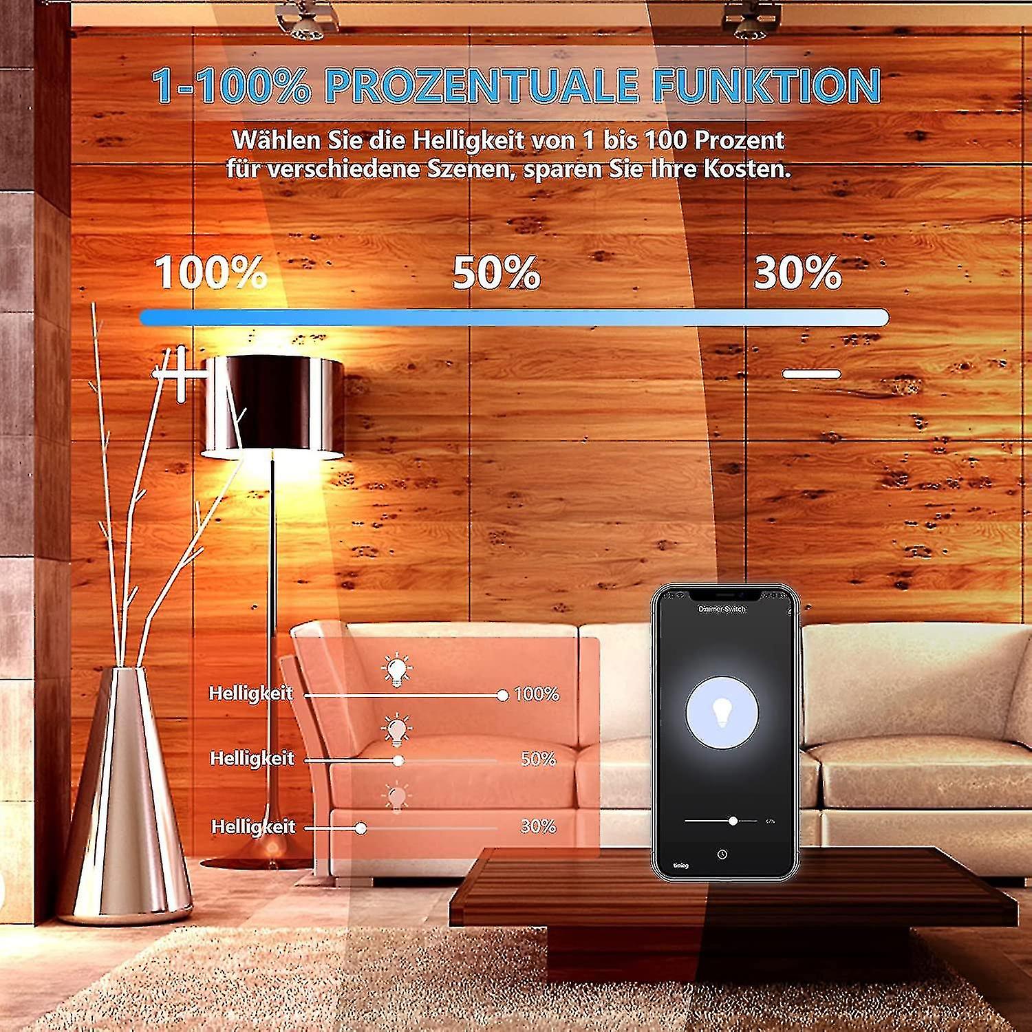 Wifi Light Dimmer with Percentage and Timing Functions