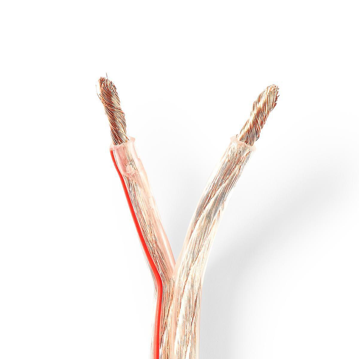 Speaker Cable | 2x 6.00 mm² | CCA | 100.0 m | Round | PVC | Transparent | Packaging