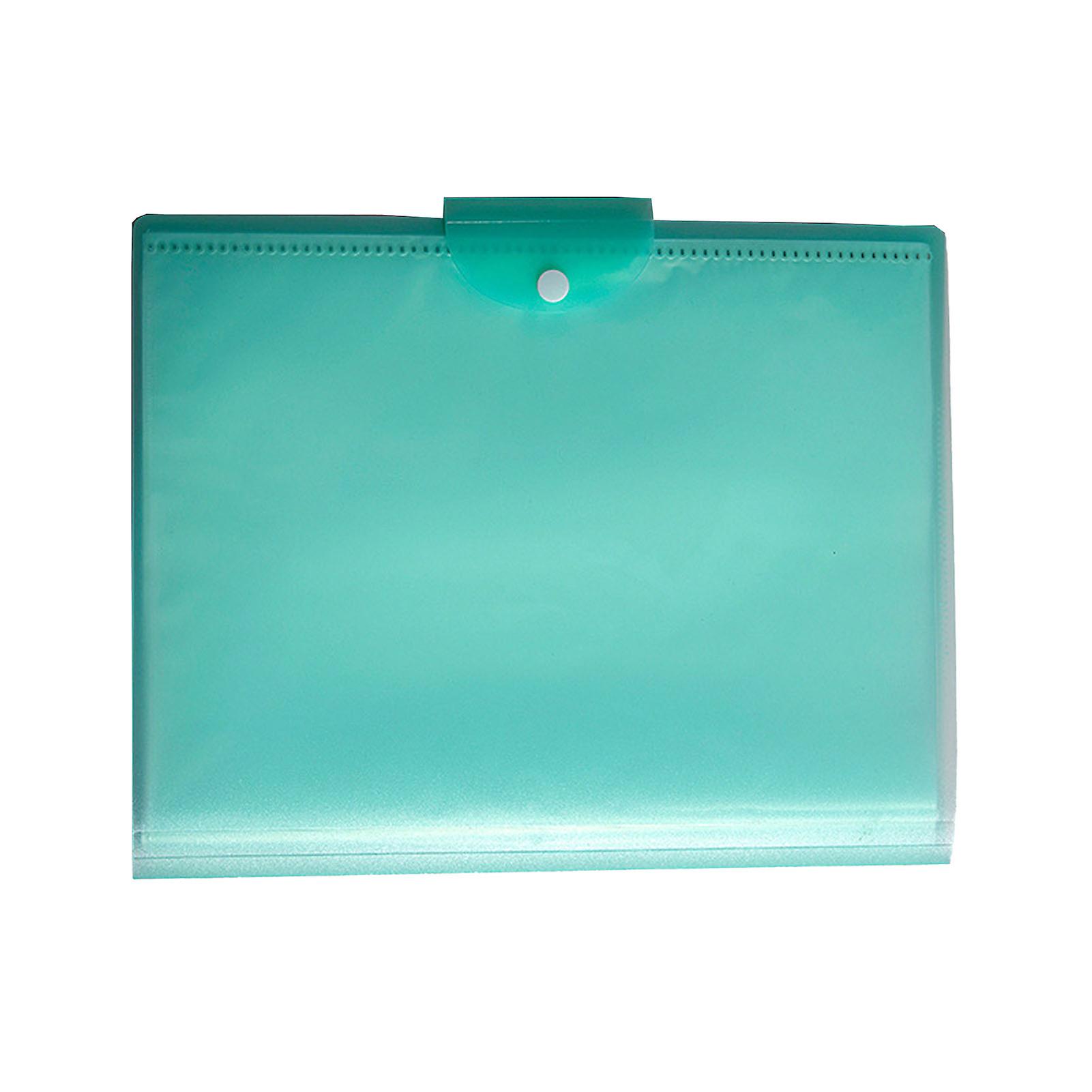 A3 Size Transparent Green File Folder with 20 Pockets & Buckle Lock