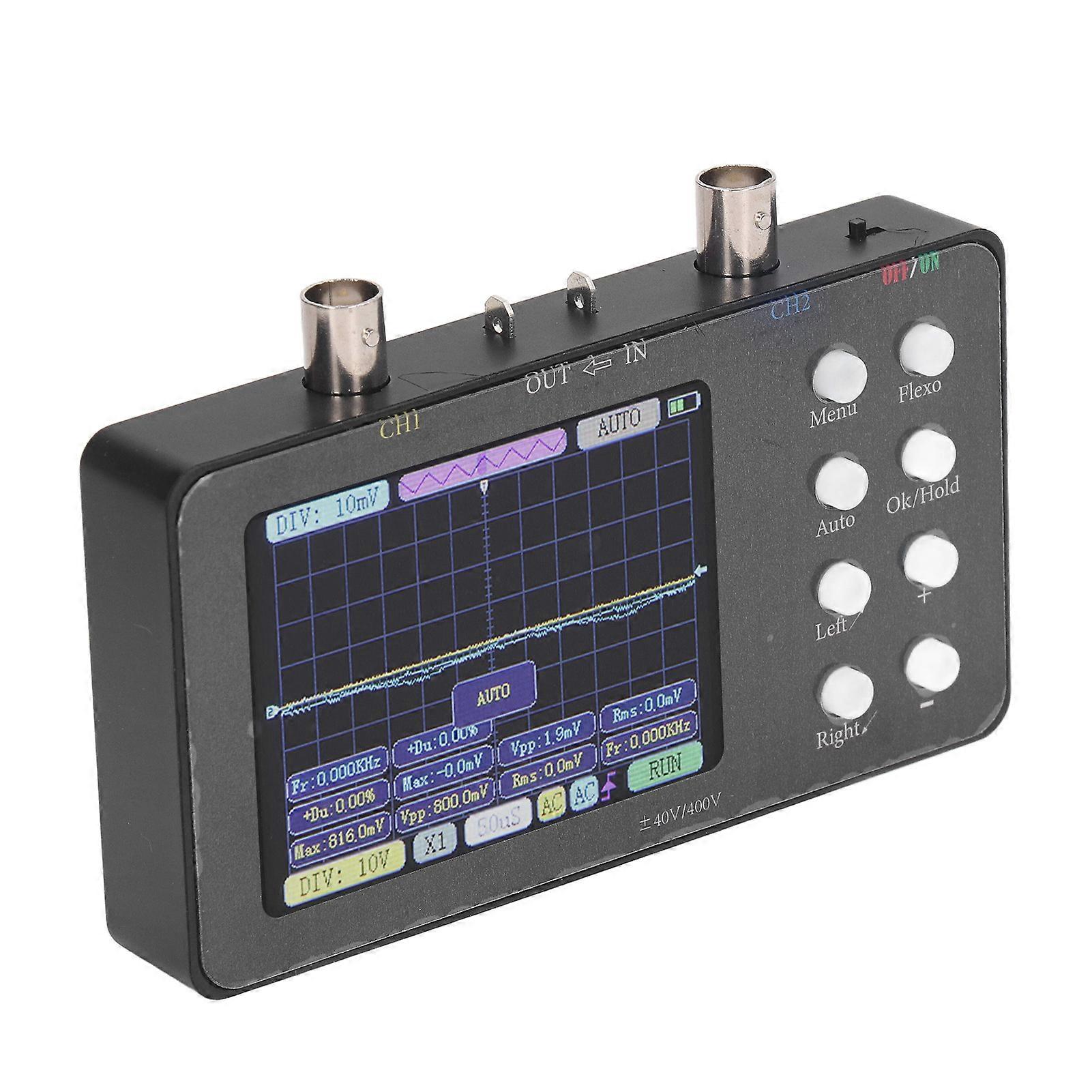 Digital Oscilloscope 2 Channel Portable Signal Generator 2Mhz Bandwidth 50M Sampling Rate 3.2in LCD Backlight Display 