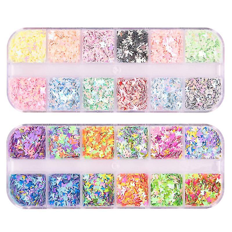 2pcs Diy Nail Glitter
