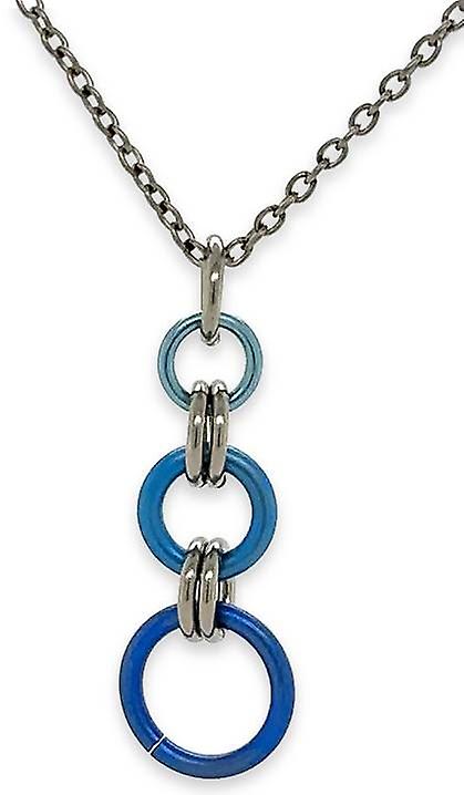 Ti2 Titanium Triple Beam Pendant - Blue