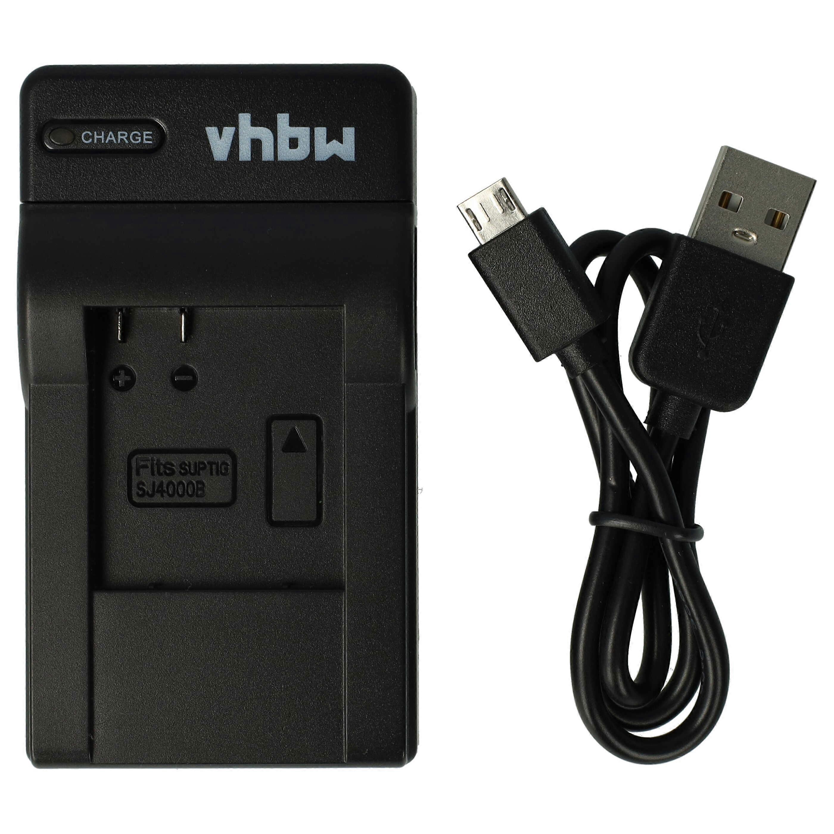 vhbw USB-oplader compatibel met Apeman A80 4K UHD, A77 4K UHD, A80 Camera Camcorder/batterij - oplaadstation, oplaadindicator, 4,2 V